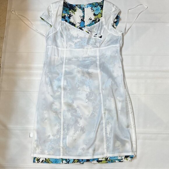 Alex Marie‎ Floral Sheath Dress Square Neckline Cap Sleeve Size 12 EUC - Picture 12 of 14